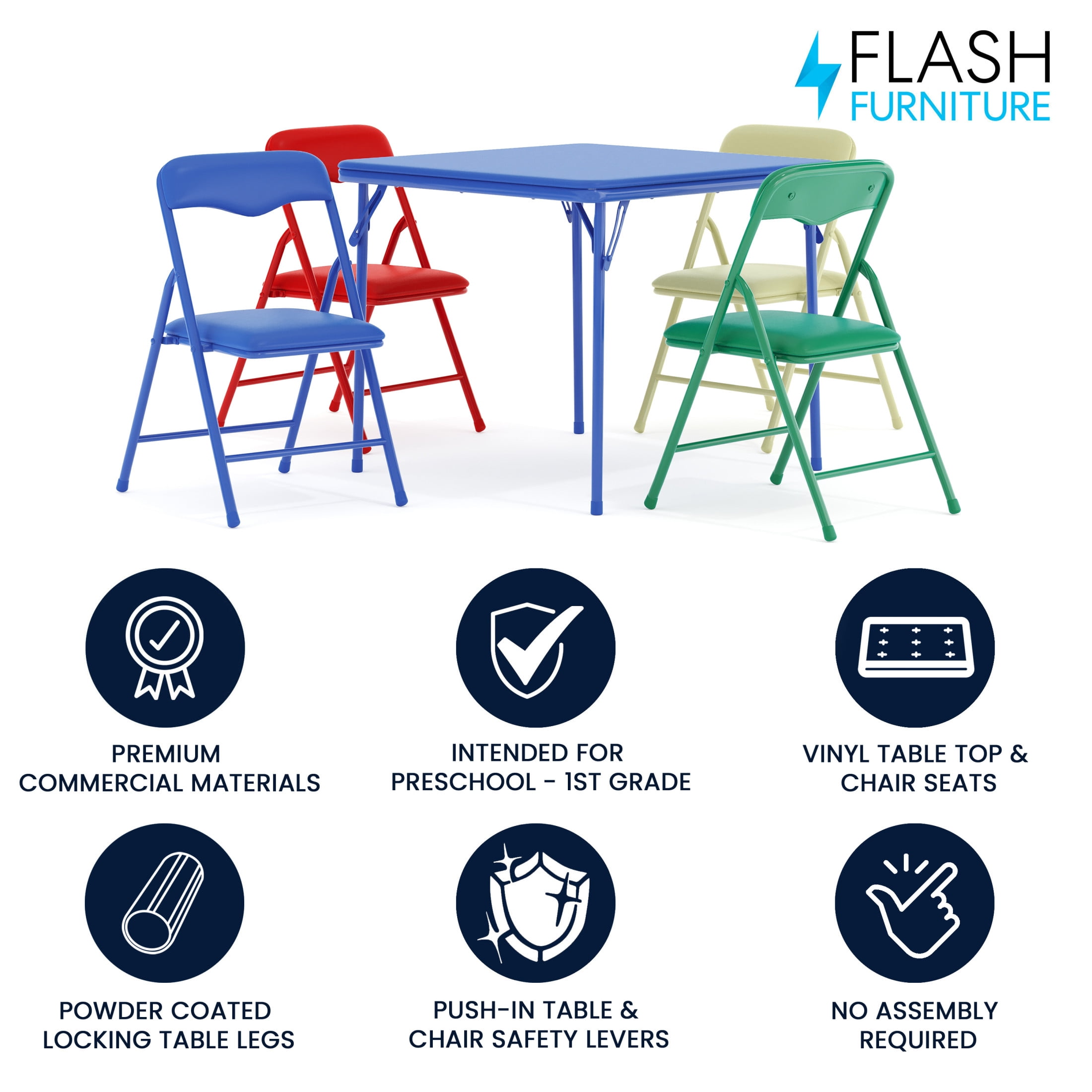 Buy Kids Colorful Folding Table and Chair Set at Ubuy Kuwait