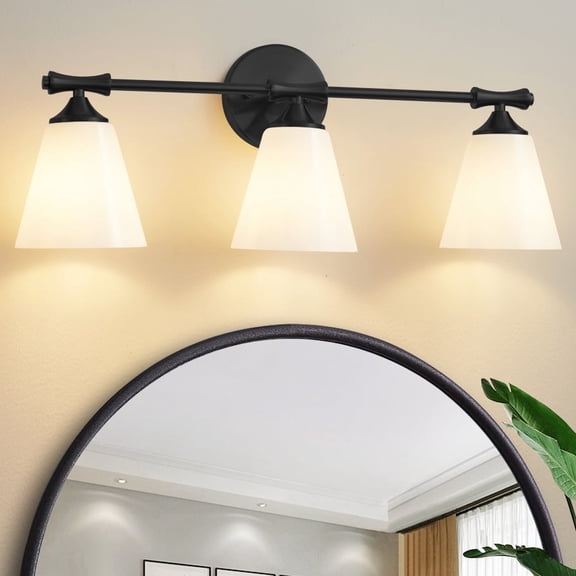 Deyidn Vanity Light 3-Light Black Mordern Bathroom Light Fixtures Over Mirror