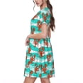 thumbnail image 2 of Balery Lobsters Of Turquoise Waves Vestidos sueltos de manga corta para mujer, vestidos de verano 2025, vestidos casuales de corte A con vuelo., 2 of 6