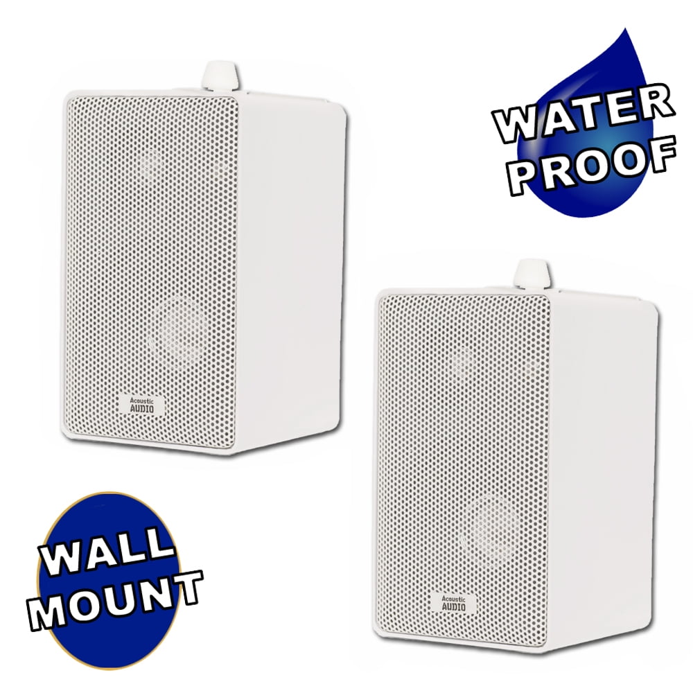 Acoustic Audio 251W Indoor Outdoor 3 Way Speakers 400 Watt White Pair
