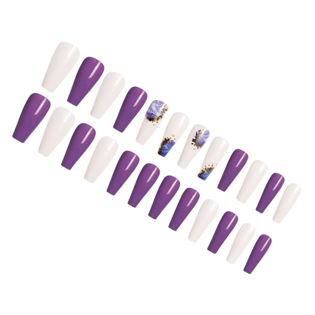 ruzhgo Longueur Cercueil Faux Clou Ongles Résistant à la Pression sur les Ongles Amovible Garniture Ongles Pointe de Manucure Réglable Autocollants Filles Type 1 Type 3