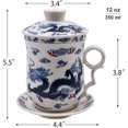 thumbnail image 2 of Chinese Porcelain Tea Mug-4 PCS Kit JingDeZhen Handmade Ceramic Kung Fu Tea Cup with Loose Leaf Tea Brewing System For Home Office Kitchen (Style E), 2 of 7
