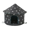 thumbnail image 3 of Casas para para el invierno, al aire libre, impermeables, cálidas, resistentes a la intemperie, cama para , perrera para , Redondo M Negro Yinane Refugio de gatos callejeros, 3 of 8