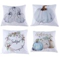 thumbnail image 4 of 4Pcs ations Pumpkin Throw Cover Cushion Couch Cover Cases Set for Fall Halloween Thanksgiving Day Decor (White) - -, 4 of 8