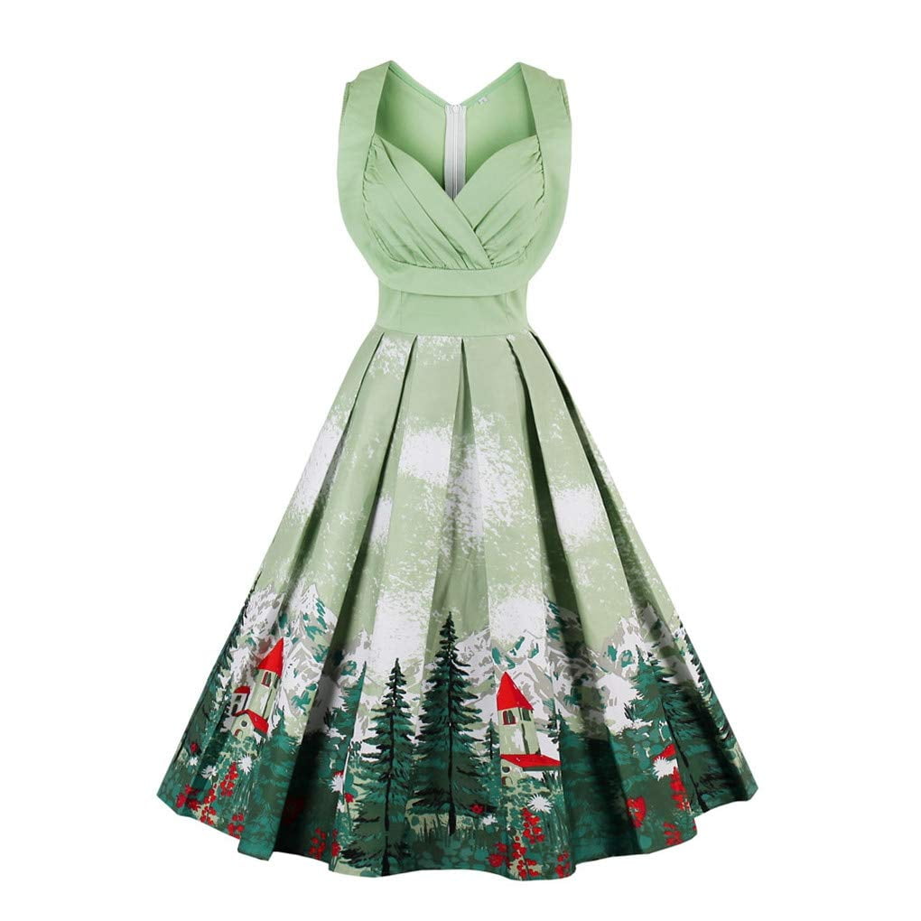 green xmas dress