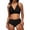Black, variant on QURATI Swimwear Bikini Sets for Women High Waist Summer Beach Swim Bathing Suits V Neck 2 Piece Swimsuit Blackish Green L