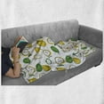 thumbnail image 6 of Fruit Soft Flannel Fleece Blanket, Fresh Pear Slices Leaves Juicy Organic Food Eat Summer Garden Pattern, Cozy Plush for Indoor and Outdoor Use, 70" x 90", Green Earth Yellow White, by Ambesonne, 6 of 6