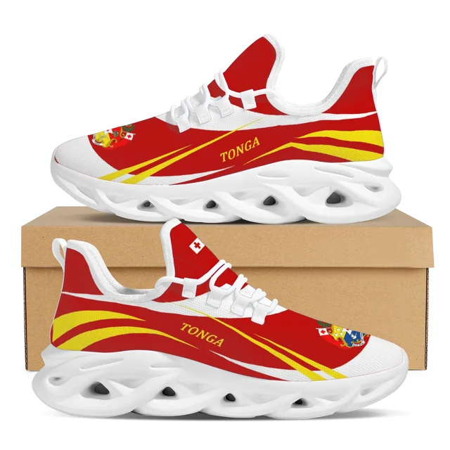 Zapatillas deportivas con amortiguación de Tonga Design para parejas, con cordones, para otoño, con estampado de la bandera de El Salvador, ligeras y vulcanizadas.