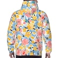 thumbnail image 7 of Pofeuu Watercolor Wildflowers Print Mens Casual Hooded Collar Drawstring Hoodies Pullover Sweatshirts Casual Long Sleeve Shirts-XX-Large, 7 of 7