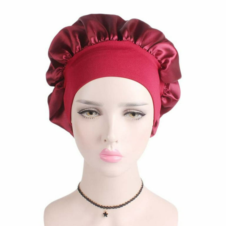 NUOLUX Hat Hair Cap Satin Sleeping Sleep Night Cover Curly Silk