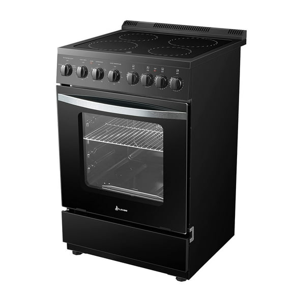 Lanbo 24 in 2.9 CU ft Freestanding Electric Range with Rotisserie and True Convection Oven and Timer