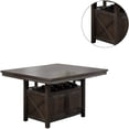 thumbnail image 3 of Miekor Furniture Dining Room Furniture Counter Height Dining Table w Butterfly Leaf Rustic Espresso Table w Storage Base 1pc Dining Table Only 65028, 3 of 6