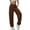 Coffee, variant on ZACPNCV Women's Sports Pants Casual Home Wear Jogging Loose Drawstring Elastic Work Pants Beige