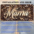 thumbnail image 3 of 1 Pcs License Plate Covers & Frames, Glamorous "Mama" in Sparkling Gold against Leopard Print For Decorative Front, Aluminum License Plate Covers & Frames Cover For Men Women, 12" X 6", 3 of 7