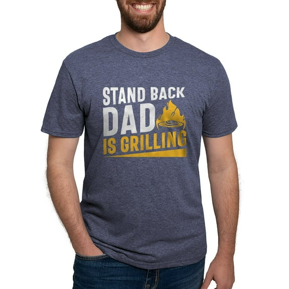 CafePress - Stand Back Dad Is Grilling Men's Deluxe T Shirt - Mens Tri-blend T-Shirt