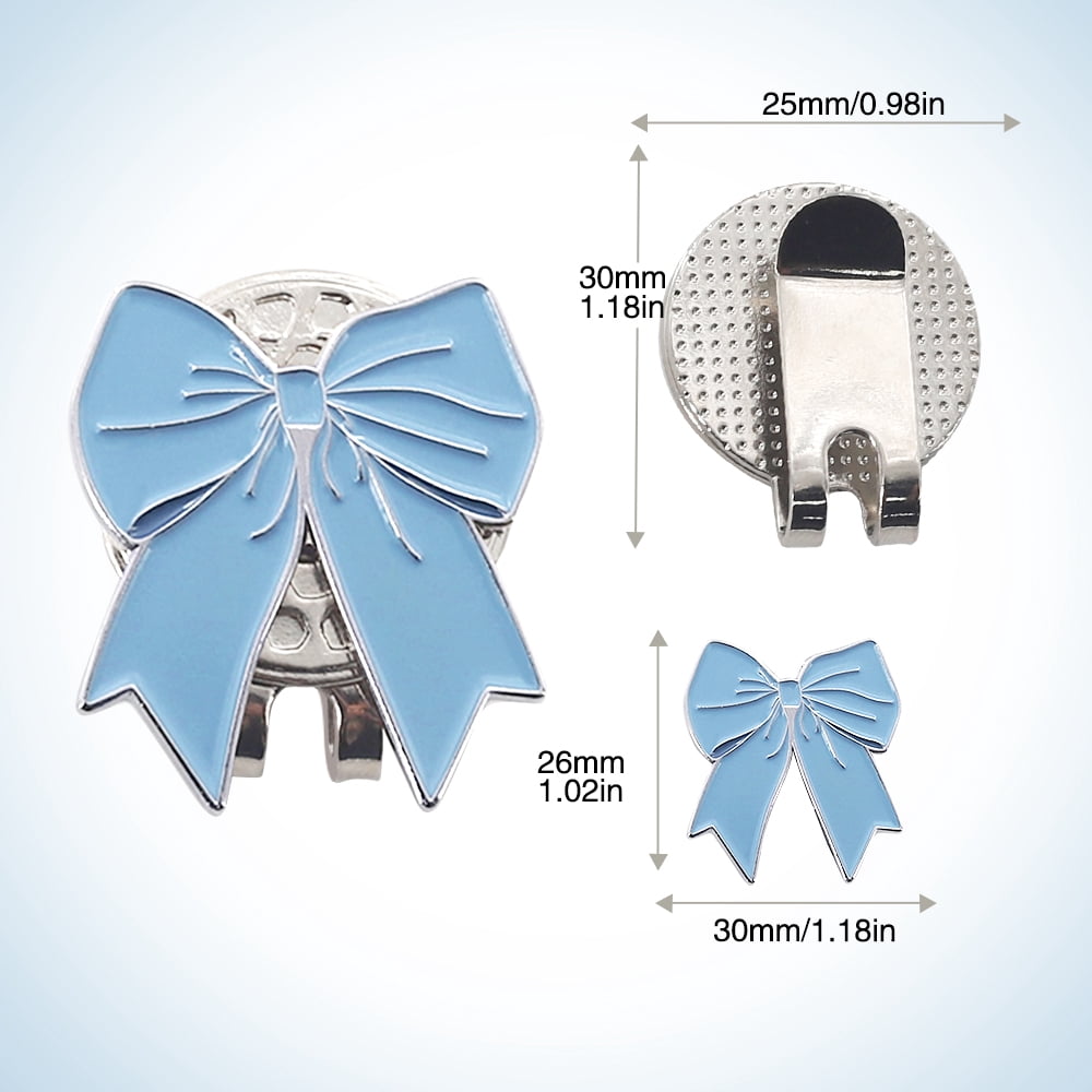 Golf Ball Marker Golf Cap Clips With Magnet Mark Golf Ball Position Removable Metal Petal Pattern Drop Ship Golf Accessories Blue Bow Tie