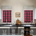 thumbnail image 2 of Moroccan Geometric Kitchen Curtains 2 Pack 27.5x36 Inch Tier Panels Semi-Sheer Rod Pocket Window Treatment Farmhouse Style, 2 of 4