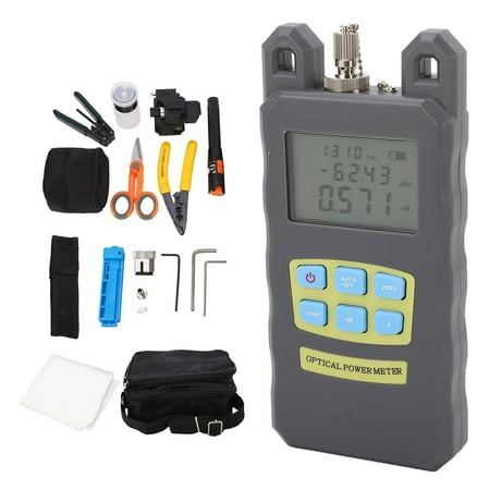 

2024 Fiber Optic Tool Kit Professional Optical Power Meter Visual Fault Locator Fiber Cleaver Stripper Set with Tool Bag