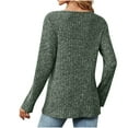 thumbnail image 5 of ATOYSOY Women's Workout Solid Color Pullover Side Split Spring Loose Tops Casual Blouse Dressy Tunic Long Sleeve Shirts Winter Round Neck Button Sweatshirts Green L, 5 of 5