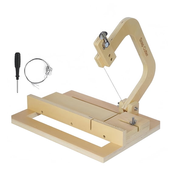 OIUR Wooden Soap Cutter Adjustable Single Wire Soap Slicer Professional Handmade Soap Butter Cheese Cutting Tool DIY Soap Making Supplies