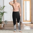 thumbnail image 2 of Fotbe Black White Fluid Sculpture Pantalones de Pijama para Hombre, Pantalones de Dormir, Pantalones de Casa con Cintura Ajustable y Bolsillos-XX-Large, 2 of 6