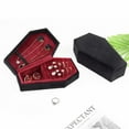 thumbnail image 5 of Black and Red Velvet Coffin Jewelry Box, Gothic Design Portable Organizer with Velvet Interior for Necklaces Rings, Travel Storage Gift, 5 of 7