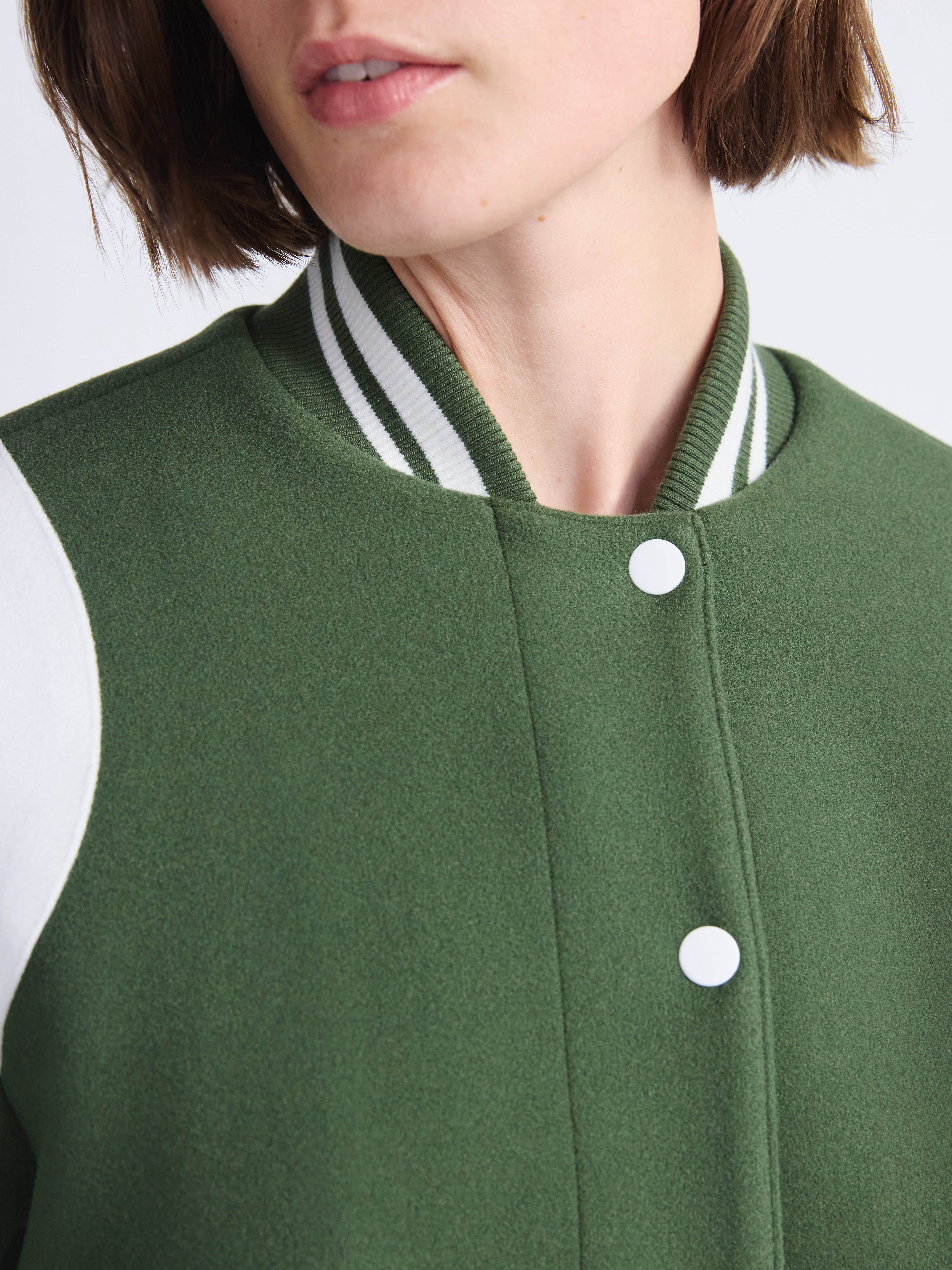 Free Assembly Women's and Women's Plus Faux Wool Varsity Jacket, Sizes XS-4X
