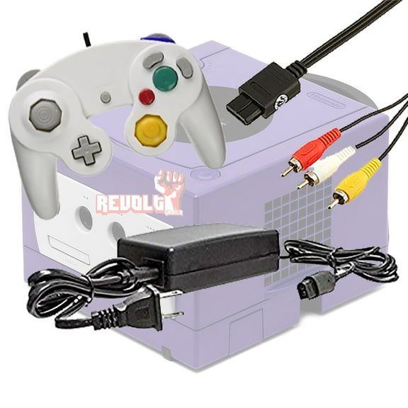 Gamecube Video Game Console Starter Kit by REVOLT Gamer - Original Type Wired Gamepad Controller, AC Adapter, and AV Composite Cable (White)