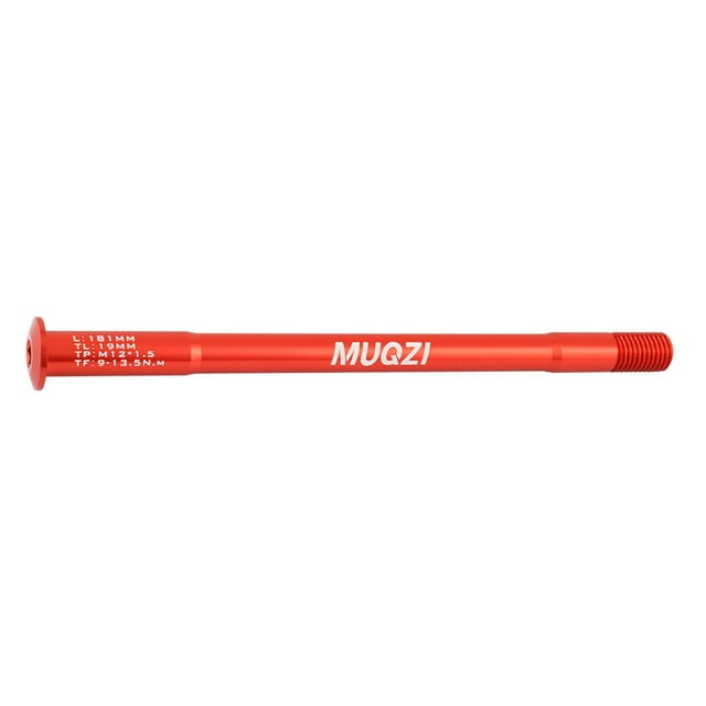 Front Fork Thru Axle, Wheel Axle Replacement Repairing, Aluminum Alloy, Durable, Red Color L 181mm