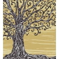 thumbnail image 3 of Tree of Life Duvet Cover Set, Swirled Twists Rustic Oak Branches Nature Eco Sketch Illustration, Decorative 3 Piece Bedding Set with 2 Pillow Shams, Queen Size, Mustard Brown, by Ambesonne, 3 of 3