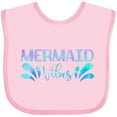 thumbnail image 3 of Inktastic Mermaid Vibes Text in Blues Boys or Girls Baby Bib, 3 of 4