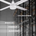 thumbnail image 3 of Narvik, Ventilador de Techo Industrial, Blanco, 56 pulgadas, con Luz, Control de Pared, Nuevo, 3 of 8