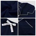 thumbnail image 3 of ANLIQI Women's 100% Cotton Pajama Set Button Down Short Sleeve Shirt and Long Pants Sleepwear Soft ladies Lounge Sets(Navy Blue, M), 3 of 7