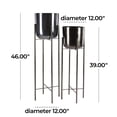 thumbnail image 4 of CosmoLiving by Cosmopolitan 39", 46"H Dome Black Metal Planter with Removable Stand (2 Count), 4 of 13