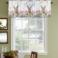 thumbnail image 3 of 2 Pack Valances for Window, Easter Short Curtains for Kitchen Bedroom Living Room, Pink Tulip Flowers Spring Watercolor Bunny Floral Rod Pocket Small Window Treatment Valance Drapes 54 x 18 Inch, 3 of 8