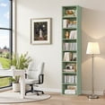 thumbnail image 5 of Homfa 8-Tier Media Tower, CD DVD Media Storage Unit with 4 Adjustable Shelves for Living Room Bedroom, Green, 5 of 8