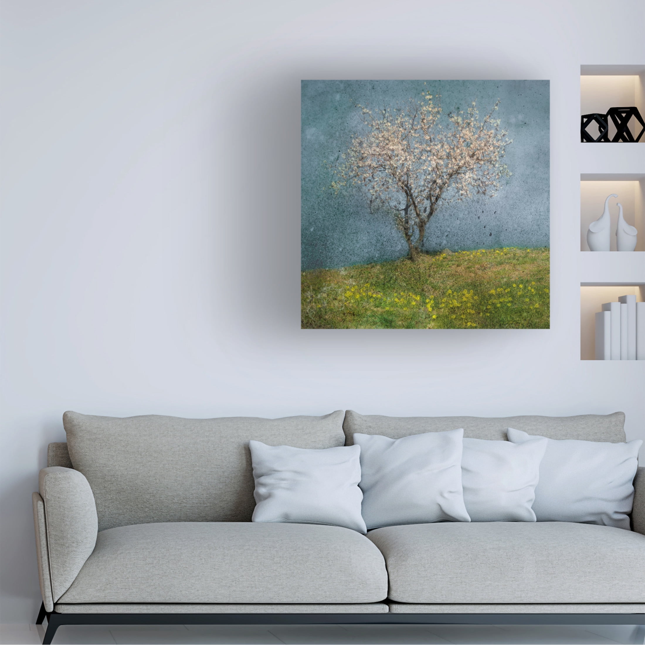Canvas Wall Art - Nel Talen 'Almond Tree' Wall Art for Living Room, Bedroom, or Office Décor by Trademark Fine Art - 24 x 24 Inches