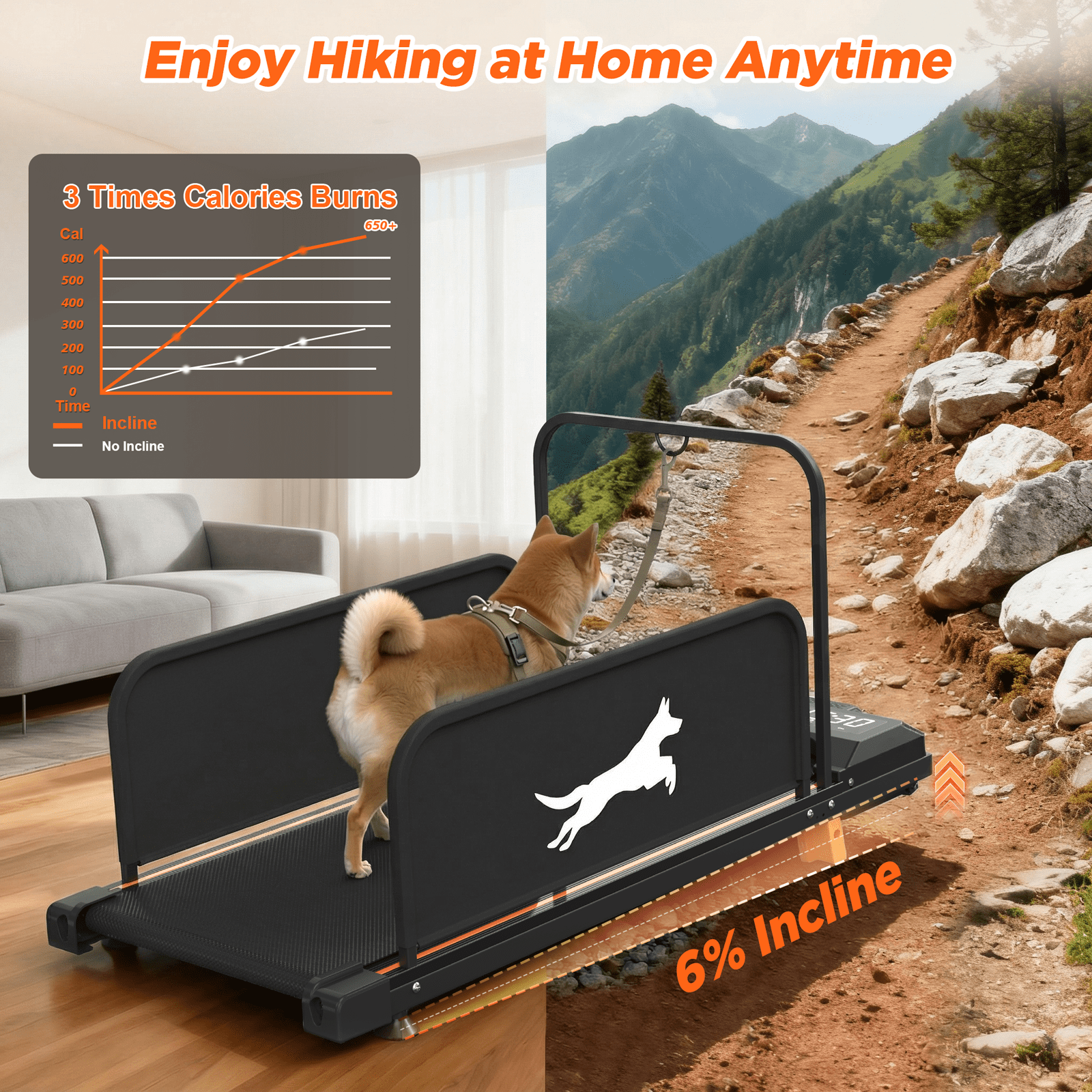 Mintazer 2-in-1 Pet & Human Treadmill, 2.5 HP Dog Treadmill with Remote Control & Incline, Black
