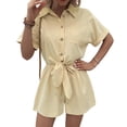 thumbnail image 3 of Txlixc Blusa de manga corta con solapa + pantalones cortos Txlixc moda, 3 of 8