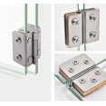 thumbnail image 1 of 2 pieces stainless steel glass door hinges 270 opening angle for 8-10mm thick glass, 1 of 5