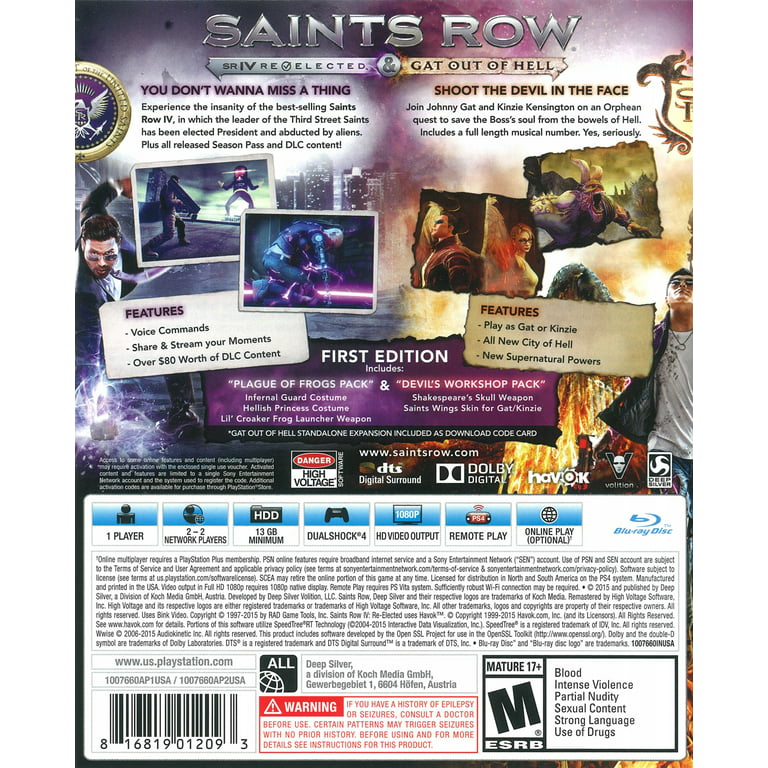 Saints Row IV: Re-Elected & Gat Out Of Hell - First Edition (PS4)