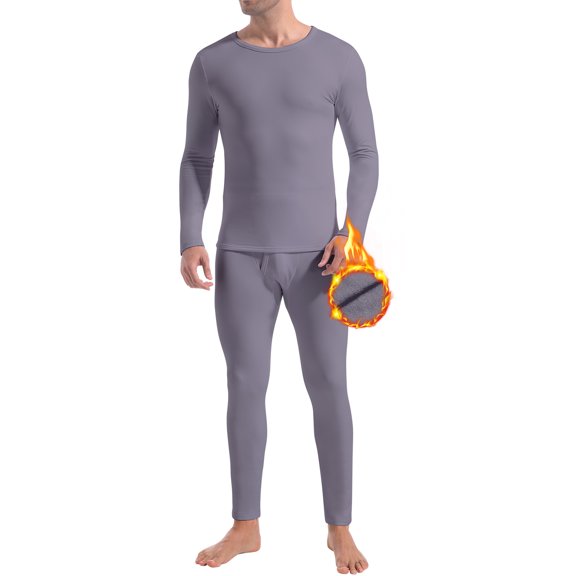 CL convallaria Thermal Underwear for Men, Ultra Soft Long Johns Fleece Lined Base Layer Cold Weather Top and Bottom Set
