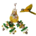 thumbnail image 1 of Bird Biting Toy Wooden Decorative Parrot Chew Block Bird Cage Toy for Parakeet, 1 of 6
