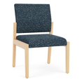 thumbnail image 1 of Pemberly Row Waiting Reception Armless Guest Chair Wood Frame in Blue, 1 of 5