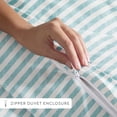 thumbnail image 3 of Noble Linens Light Blue Puffed Rugged Stripes 3-Piece Duvet Cover Set, Full/Queen, 3 of 13