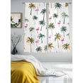 thumbnail image 4 of Palm Trees Semi Sheer Curtains 63 Inch Length 2 Panels Set, Watercolor Tropical Flamingo Summer Sheer Kitchen Curtain Privacy Voile Window Curtain for Living Room Bedroom Rod Pocket Drapes, 4 of 7