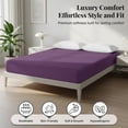 thumbnail image 6 of Lux Decor Collection Queen Fitted Sheet - Upto 16 Inches Deep Pocket Microfiber Bottom Sheet with All-Around Elastic, Purple, 6 of 7