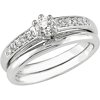 1/4 Carat T.W. Round Diamond Bridal Ring Set in 10kt White Gold