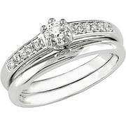 1/4 Carat T.W. Round Diamond Bridal Ring Set in 10kt White Gold