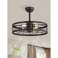 thumbnail image 1 of Ventilador de techo LEDIARY, control remoto sin aspas, negro, enjaulado, de 22 pulgadas, 1 of 7